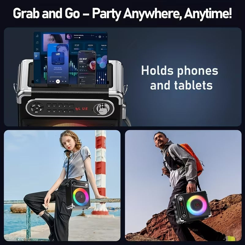 NNETM Portable Speaker with 2 Wireless Microphones